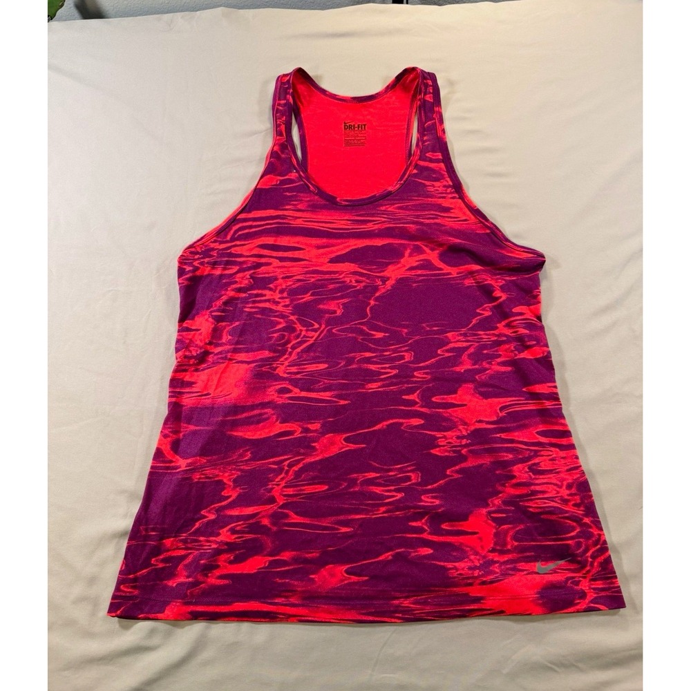 Nike Dri-FIT Womens L Purple Pink Abstract Scoop Neck Racerback Tank